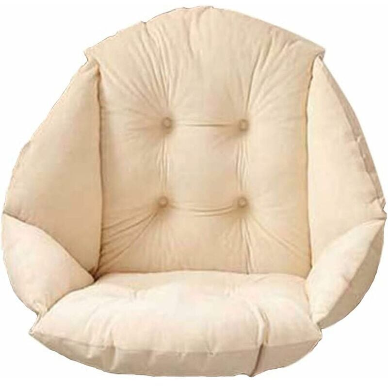 Ahlsen - Coussin de Chaise avec Dossier siège Coquille Fauteuil Velours Douillet Elastique Impermeable pour Chaise en Rotin Paille Jardin Beige 40 40