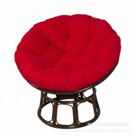 Ahlsen Coussin de chaise rond Papasan, coussin de jardin, coussin de fauteuil en rotin, coussin de fauteuil suspendu, coussin de fauteuil amovible intérieur et extérieur (4040cm rouge)