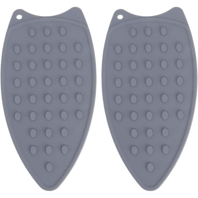 Coussin Repose-Fer en Silicone 2 Pièces Coussin Repose-Fer Résistant à la Chaleur pour Planche à Repasser Fer à Vapeur (Gris) - Ahlsen