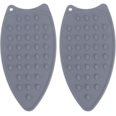 Ahlsen Coussin Repose-Fer en Silicone 2 Pièces Coussin Repose-Fer Résistant à la Chaleur pour Planche à Repasser Fer à Vapeur (Gris)
