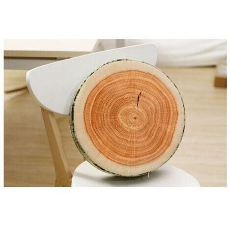Ahlsen Coussin Rond Décoratif, Impression Numérique 3D Confortable Enfants Drôle Mignon Oreiller De Bûche De Bois Cercle Sièges Coussin De Sol Pour La Maison, Canapé
