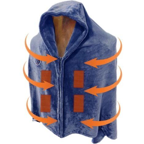 Ahlsen Couverture à Capuche chauffante - Couvertures à Capuche chauffantes USB à Jet électrique,Jeté électrique à Chauffage Rapide avec 3 Niveaux, contrôle Intelligent en Flanelle Douce pour Les