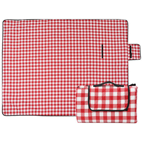 Ahlsen Couverture de Pique-Nique Tapis de Plage Imperméable 200 × 200cm,Tapis de Pique-Nique Léger et Lavable à Carreaux avec Poignée,Convient pour la Randonnée Voyage Camping en Plein Air,Parc