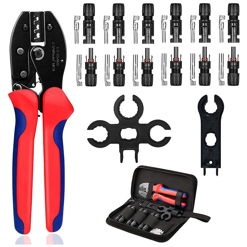 Ahlsen - Crimper LY-2546B MC4 Connecteur à cliquet pour bornes de connecteur, ensemble de pinces à sertir à clé (ensemble un)