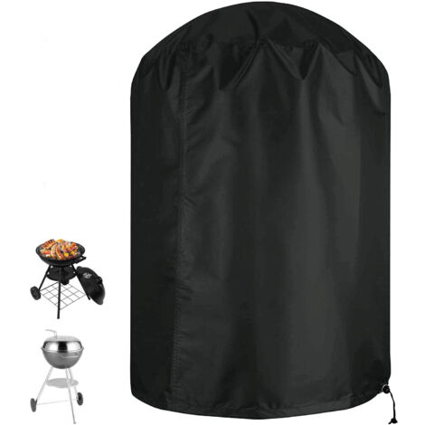 Ahlsen Cubierta para parrilla esférica impermeable resistente al desgarro tela Oxford 210D resistente a los rayos UV con correa lateral resistente al viento negro Φ71 x 73cm