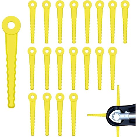 Ahlsen Cuchillas de Corte, Paquete de 20, Cuchillas de Corte, Cuchillas Universales para Cortacésped, Amarillas