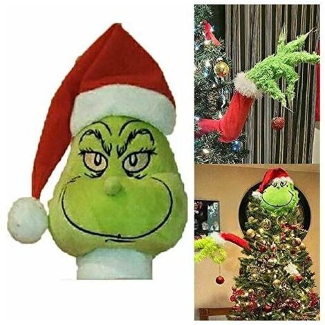 Ahlsen – Décoration de Noël Grinch en coton – Taille 15 x 15 cm – Pour intérieur – Amusante et originale pour égayer votre espace festif