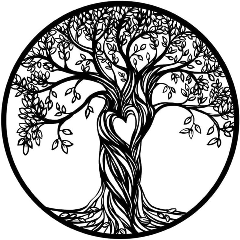 SNQ - Ahlsen Décoration Murale - Arbre de Vie en Métal Art Mural en Fer Deco Art Mur Zen Vintage Decoration Décoration Intérieure Extérieure