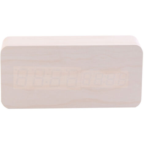 Ahlsen Despertador electrónico digital LED de madera con escritorio de control de temperatura de sonidos 3