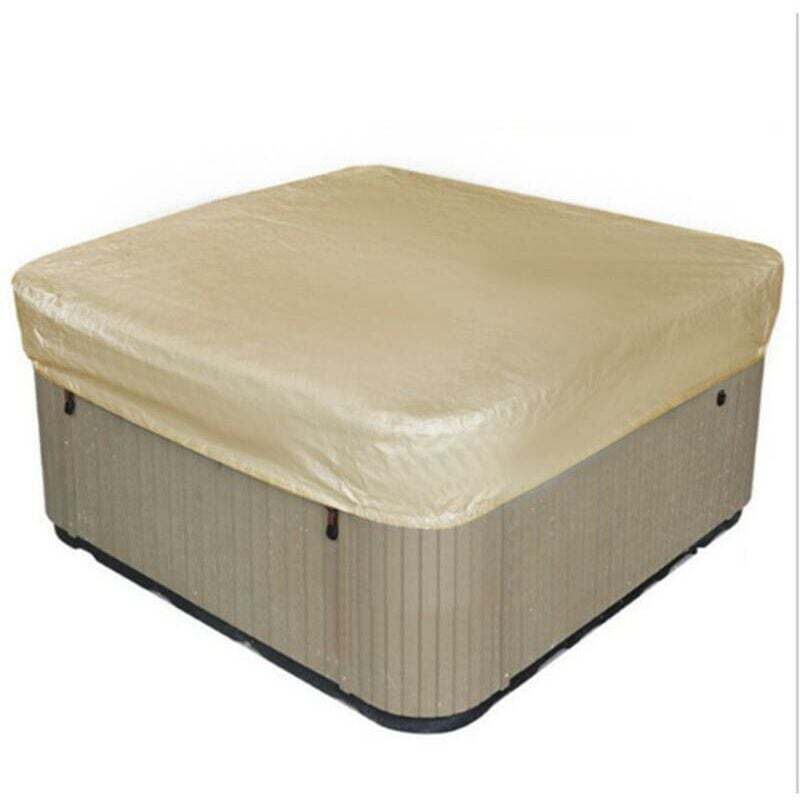 Ahlsen - Déstockage Bache d'extérieur pour Spa Housse de Bain à Remous Carrée Etanche Couverture de Spa en Tissu Polyester 190T Anti-poussière