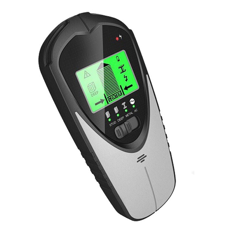 Détecteur de montants mural 4 en 1, détecteur de montants avec écran lcd et bip d'alerte pour bois, fil ac et câble de détection de solives, argent,