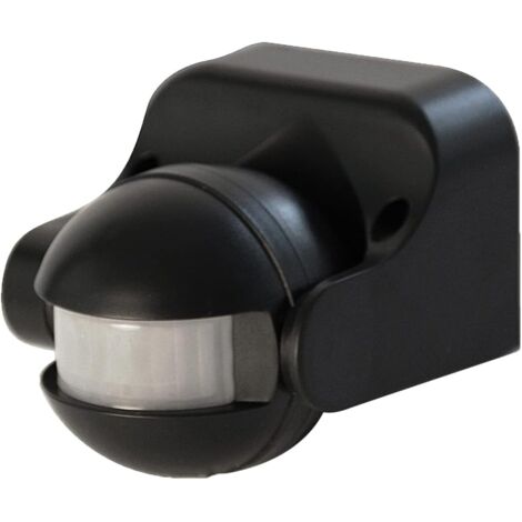 Ahlsen Detector de movimiento para iluminación exterior - distancia de detección 12 m en campo abierto - ángulo 180° - IP44 - LightSensor negro