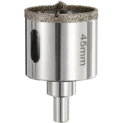 AHLSEN Diamant Foret de scie cloche en verre avec embout pilote central pour verre, céramique carrelage 45mm