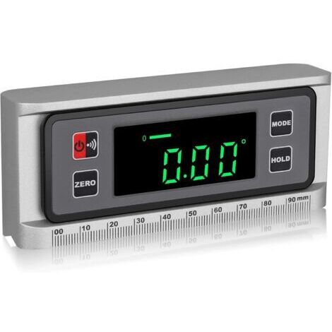 Ahlsen Digitaler Neigungsmesser mit Skala, 4 x 90°-Nivelliergehäuse, magnetischer V-Nut-Sockel, LED, wasserdichter Winkelmesser, Winkeldetektor, Neigungsnivellierung