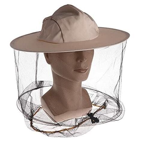 Ahlsen D'insecte Net Chapeau d'Apiculture avec Voile Contre Moustique Insectes Chapeau de Filet de Tête de Moustique Anti Moustique Abeille Insecte Chapeau de Maille Apicole Apiculture Chapeau De Cowb