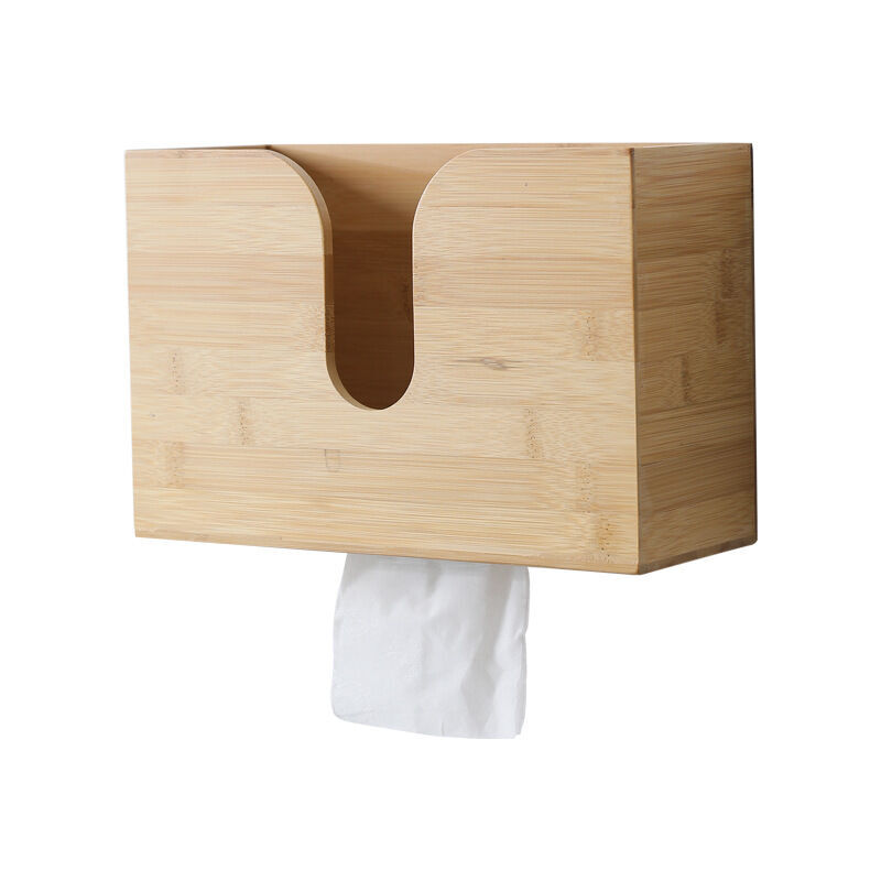 Ahlsen - Distributeur d'essuie-mains en bois - Porte-lingettes pour le mur et la table pour serviettes pliées en c, z et intercouches,couleur bois,