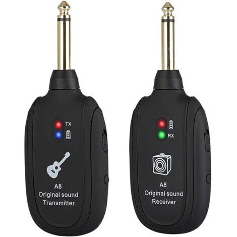 Ahlsen Drahtloser Gitarren-Sender und -Empfänger, Drahtloses Gitarren-Audiosystem, Schwarz, 20 Hz–20 kHz für Gitarren-Audiosysteme