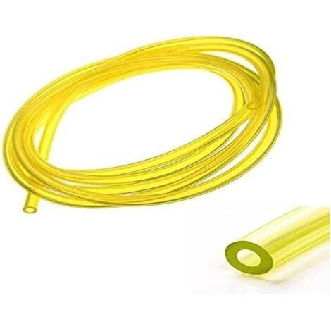 Ahlsen Durite essence 2,5mm intérieur x 5mm x 1m silicone jaune transparent tondeuse tracteur débroussailleuse tronçonneuse tuyau carburant