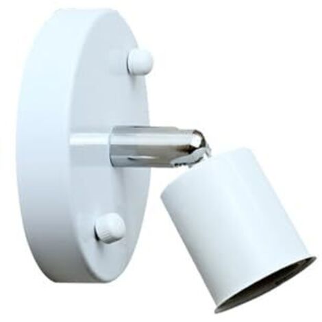 Ahlsen E27 Douille de Lampe Plafonnier en Métal Applique Murale Pendule Corde Retro Suspension Lampe de Chaîne en Cuivre DIY Lampe Accessoires Pendentif (Blanc)