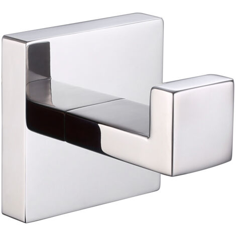 Ahlsen Edelstahl-Badetuchhaken, quadratisch, für Kleidung, Handtuch, Mantel, Bademantel, Kleiderschrank, Schwammhalter, Aufhänger für Badezimmer, Küche, Garage, robuste Wandmontage, Finish