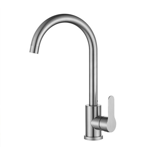 Ahlsen Einzel-Wasserhahn, verstellbares Kalt- und Warmwasser, Waschbecken-Wasserhahn, Küche, 360°-Mischer