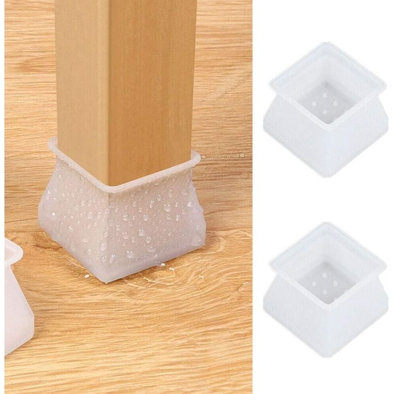 Ahlsen - Embouts de chaise en silicone carrés, 32PCS Tables Chaises Pieds Coussinets Casquettes Casquettes de chaise Protège-jambes de chaise,