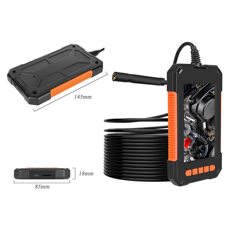 Endoscope industriel, caméra d'inspection numérique hd 1080p, écran 4,3', caméra serpent étanche 5,5 mm avec 6 led, câble semi-rigide 5 m - Ahlsen