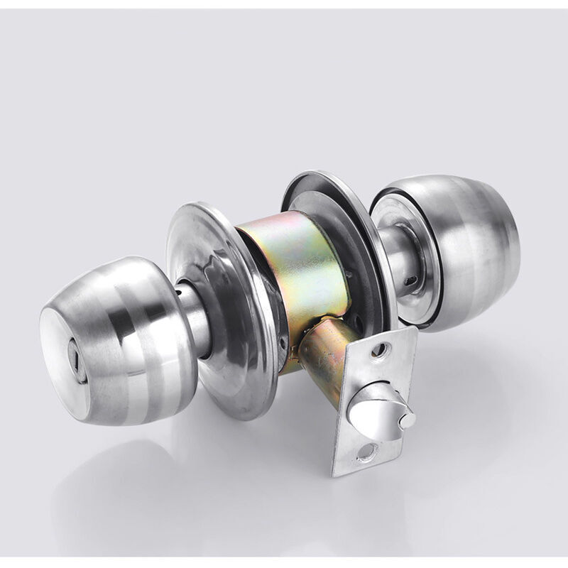Ahlsen - Ensemble de poignées d'entrée Chrome poli, serrure de porte au design tulipe pour portes intérieures les pièces nécessitant une sécurité