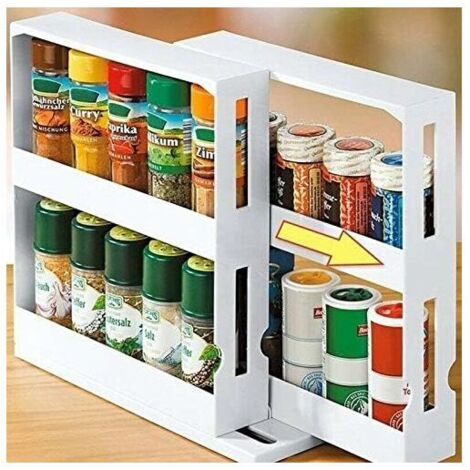 Ahlsen Estante para especias Estante giratorio para el hogar Clásico Blanco 27 x 28 x 10 cm