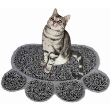 Ahlsen Estera de arena para gatos, Mantel individual para gatos, Estera de piso para gatos, Estera de arena para gatos, Estera de inodoro para gatos, Estera de arena para gatos gris
