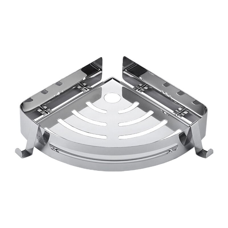 Tagère Douche, Etagere Salle de Bain D'angle Sans Perçage en, Acier Inoxydable Avec 2 Crochets Pour Salle de Bain, Cuisine, Accessoires de Salle de