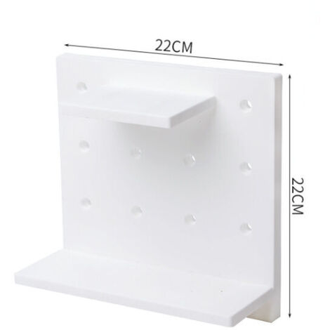 Ahlsen Étagère murale 3 pièces en panneau perforé, organisateur mural en plastique, convient pour la maison, la cuisine, la salle de bain, le bureau, (blanc)