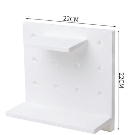 Ahlsen Étagère murale 3 pièces en panneau perforé, organisateur mural en plastique, convient pour la maison, la cuisine, la salle de bain, le bureau, (blanc)