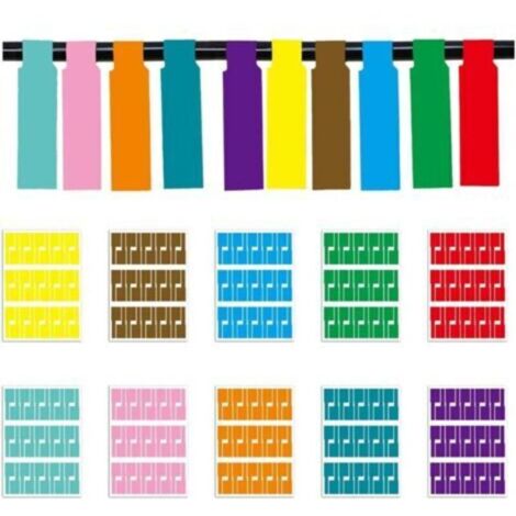Ahlsen – Étiquettes de câble auto-adhésives 300 pièces – 10 couleurs – Étanches pour identification – Taille 84mm x 26mm – Feuilles A4
