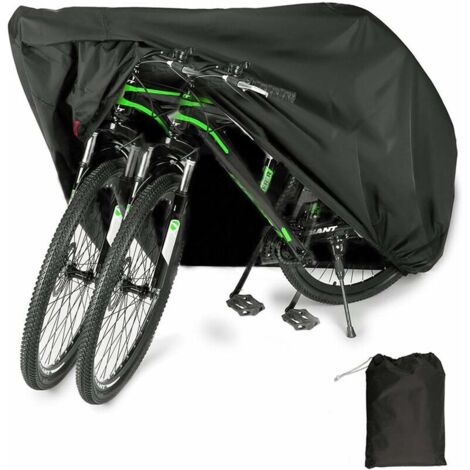 Ahlsen Fahrradabdeckung, hochwertige wasserdichte Fahrradabdeckung aus Oxford-Polyester, geeignet für Fahrräder und Motorroller. Sie deckt bis zu zwei Fahrräder ab (schwarz, 200 x 110 x 70 cm) –