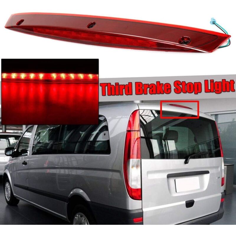 Ahlsen - Feu arrière de voiture à montage élevé 3ème feu arrière troisième feu stop feu stop pour Mercedes Benz Vito Viano W639 A6398200056 6398200056