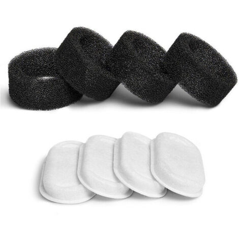 Ahlsen Filtre Fontaine à Eau pour Chat, 8PCS Filtres + 8PCS Éponges, Filtre Fontaine Chat avec la Résine et Charbon Actif