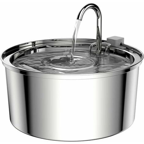 Ahlsen Fontaine à Eau pour Chat 3,2L,  Fontaine pour Chat en Acier Inoxydable, avec Pompe améliorée et 1 filtres de Rechange