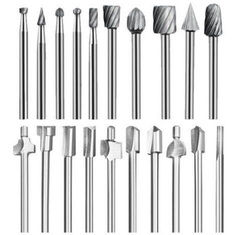 AHLSEN Fräser, Set mit 20 HSS-Fräsern für 1/8" (3 mm) Fräser