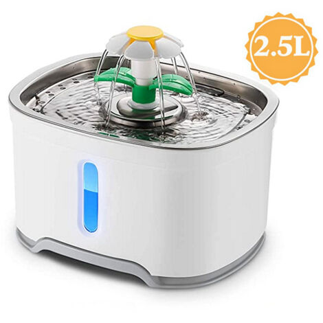 Ahlsen Fuente, tapa de acero inoxidable y bomba inteligente de apagado automático, fuente para mascotas
