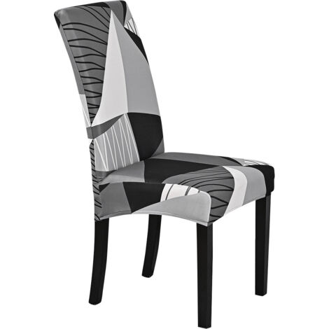Ahlsen Funda elástica para silla de comedor, 4 piezas, universal, lavable, fácil de limpiar, para decoración de hotel, restaurante (negro, paquete de 4)