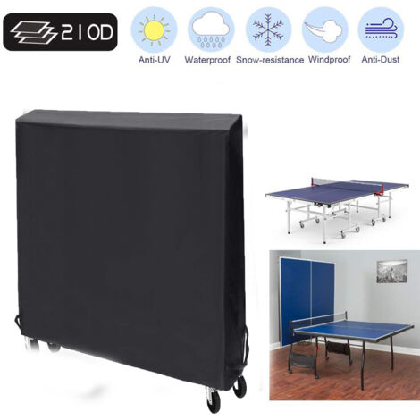 Ahlsen Funda impermeable para mesa de ping-pong, 165 x 70 x 185 cm, color negro