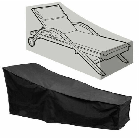 Ahlsen Funda para tumbona de tela Oxford para productos de exterior (funda para tumbona negra 210D 210 x 75 x 40 x 80 cm) para proteger muebles de interior y exterior