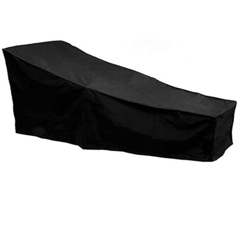 Ahlsen Fundas para tumbonas, impermeables, resistentes, para tumbonas de jardín, resistentes al viento, protección UV, 420D, negro, 200x70x40x68cm