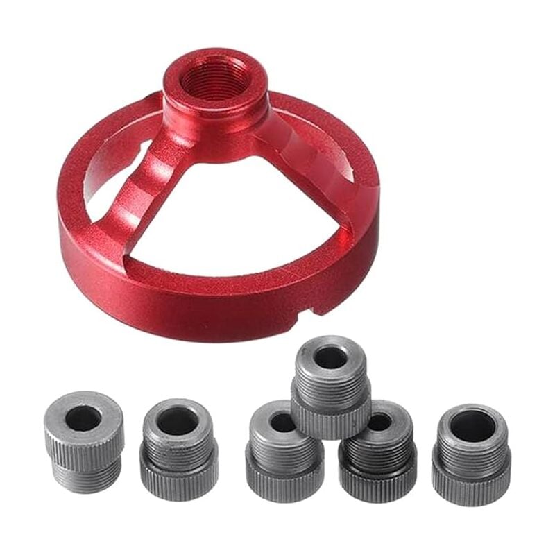 Ahlsen - Gabarit de guide de peu de foret de centrage d'individu, 6//7/8/9/10mm Outil de centrage pour le travail du bois Guide de forage Ensemble de