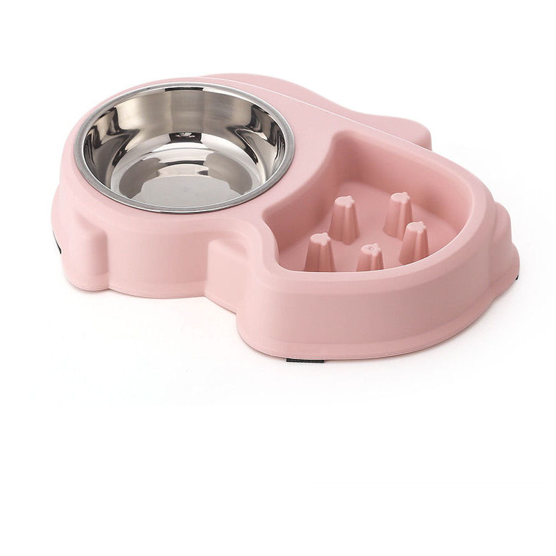 Ahlsen - Gamelle Double de Ecuelle Eau et Nourriture 1 Bols en inox et 1 Gamelle Anti Glouton pour Chat et Petit Chien,30.522.55.1cm