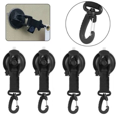 Ahlsen Gancho de montaje con ventosa para coche, lona de acampada, toldo lateral para piscina, tiendas de campaña, montaje Universal, color negro