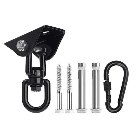 Ahlsen Gancho para colgar en el techo, giratorio de 360°, gancho para colgar con tornillos para hormigón, madera, parque infantil, jardín de invierno, asiento trapecio, yoga