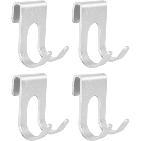 Ahlsen Ganchos de Aluminio de Pieza, Ganchos para Toallas sin Taladrar, Ganchos de Pared Duraderos, Ganchos Adhesivos para baño, Cocina, Oficina, Multiusos (Plata)