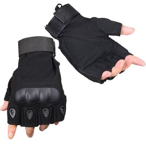 Ahlsen Gants de manipulation Gants demi-doigts durs moyens, s'il vous plaît